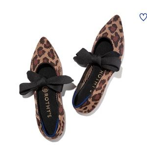 Rothys leopard print flats with bows